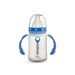 شیشه شیر پیرکس120 ناوی رنگ ابی با دسته